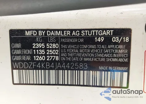 2018 Mercedes-Benz E 300 4Matic из США, поврежденный, VIN WDDZF4KB4JA442583